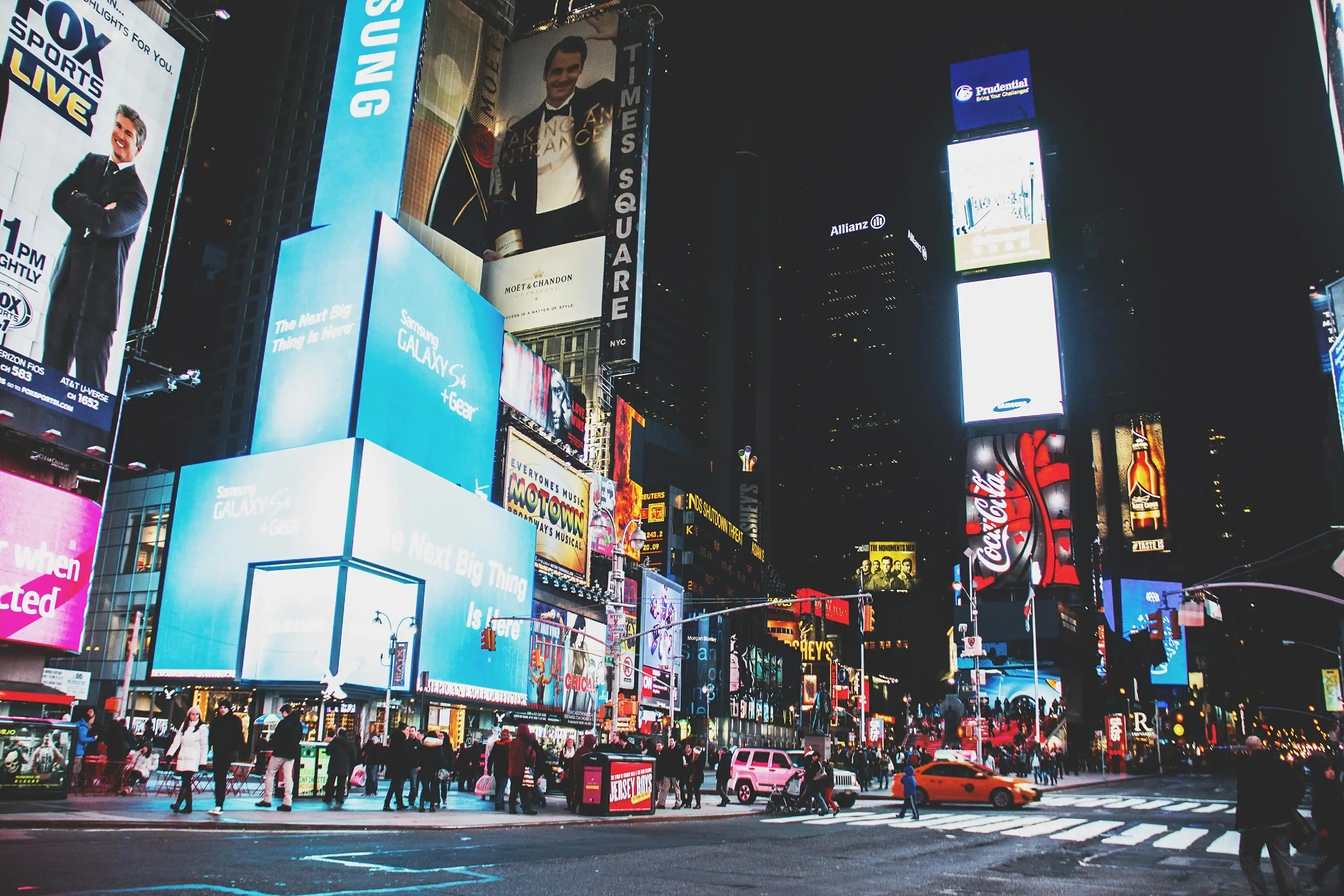 An image of Time Square in New York City, USA at night