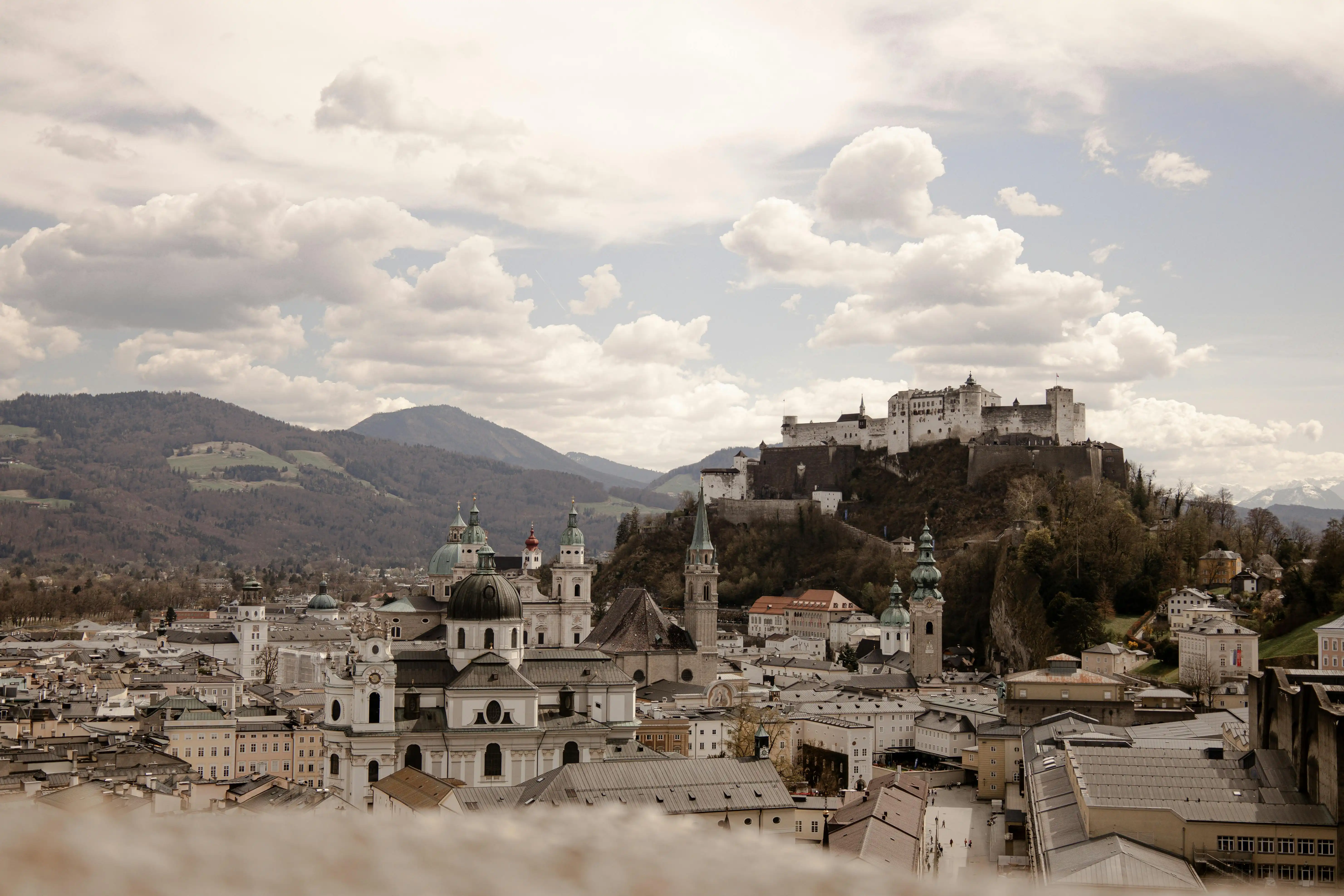 An aerial view of an old European town by Anna Wilhelm